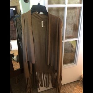 Ladies Brown Suede fringed Vest